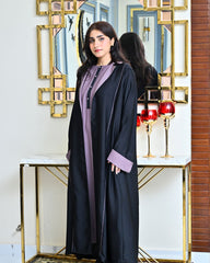 Classic Black Coated Abaya Set | Article 004