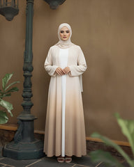 Cream & Gold Tie-Dye Abaya | Article 005