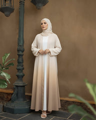 Cream & Gold Tie-Dye Abaya | Article 005