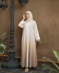 Cream & Gold Tie-Dye Abaya | Article 005