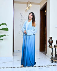 Tie & Dye Sky Blue Abaya | Article 002