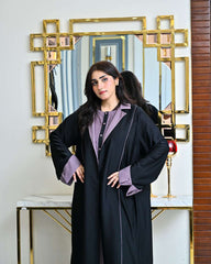 Classic Black Coated Abaya Set | Article 004