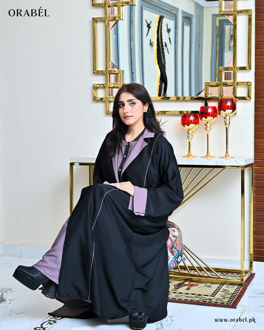 Classic Black Coated Abaya Set | Article 004