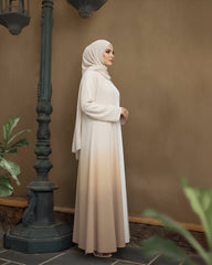 Cream & Gold Tie-Dye Abaya | Article 005