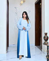 Tie & Dye Sky Blue Abaya | Article 002
