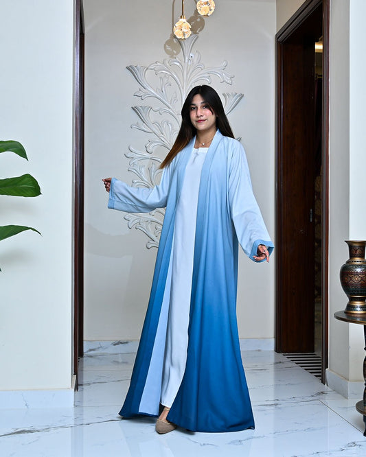 Tie & Dye Sky Blue Abaya | Article 002